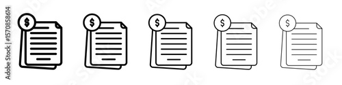 Invoice document icon outline simple illustration isolated