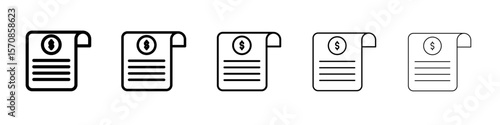 Invoice icon outline simple illustration isolated