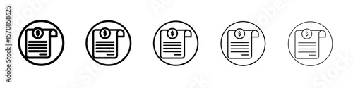 Invoice icon outline simple illustration isolated