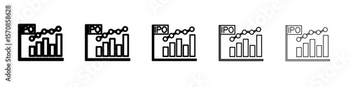IPO Initial public offering icon outline simple illustration isolated
