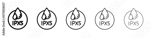 Ipx5 waterproof icon outline simple illustration isolated