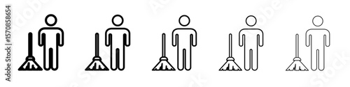 Janitor icon outline simple illustration isolated