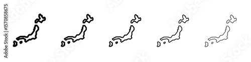 Japan map icon outline simple illustration isolated