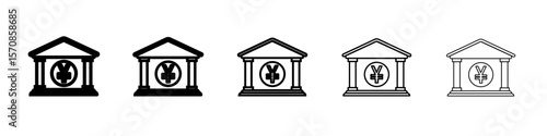 Japanese bank icon outline simple illustration isolated