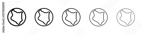 Kenya map icon outline simple illustration isolated