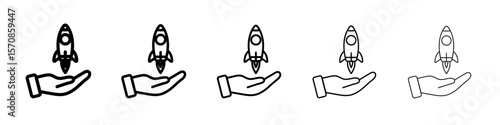 Launch Startup project icon outline simple illustration isolated