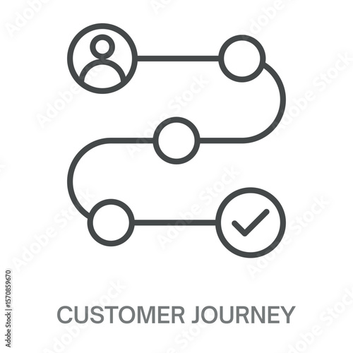 customer journey Line Icon, Outline Symbol Illustration, Editable Stroke perfect for logos and more