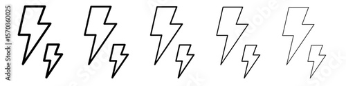 Lightning icon outline simple illustration isolated