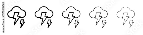 Lightning icon outline simple illustration isolated