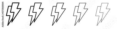Lightning power charge icon outline simple illustration isolated