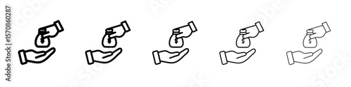Loan icon set. outline simple illustration isolated