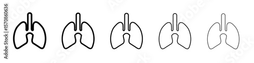Lungs Icon outline simple illustration isolated