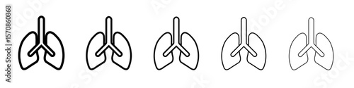 Lungs icon outline simple illustration isolated
