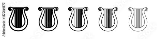 Lyre Icon outline simple illustration isolated