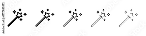 magic wand icon outline simple illustration isolated