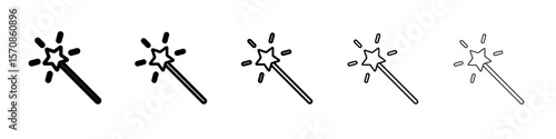 magic wand icon outline simple illustration isolated