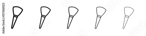makeup brush icon outline simple illustration isolated
