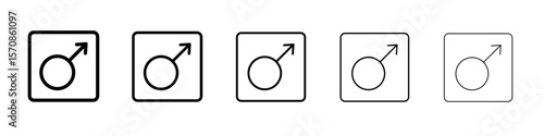 Male Symbol icon outline simple illustration isolated