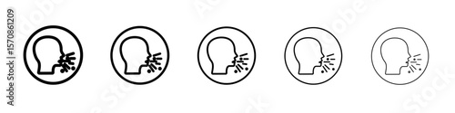 man coughs icon outline simple illustration isolated