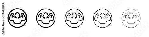 Man have strong muscles icon outline simple illustration isolated