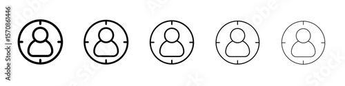 man with target icon outline simple illustration isolated