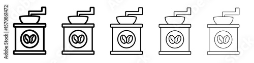 Manual coffee grinder icon outline simple illustration isolated