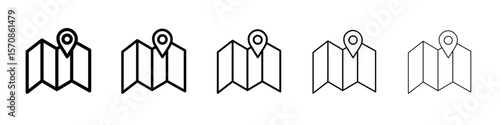 Map icon outline simple illustration isolated