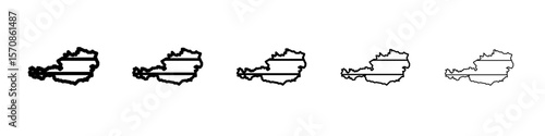 map of Austria icon outline simple illustration isolated