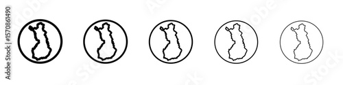 map of Finland icon outline simple illustration isolated
