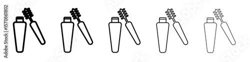 Mascara brush icon outline simple illustration isolated