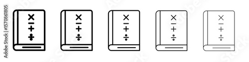 Maths book icon outline simple illustration isolated
