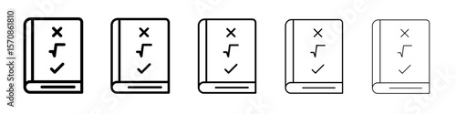 Maths book icon outline simple illustration isolated