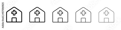 Medical House icon outline simple illustration isolated