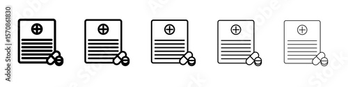Medical prescription icon outline simple illustration isolated