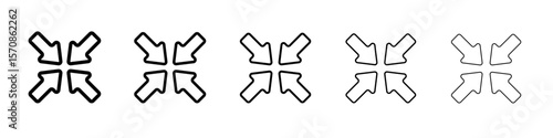 Minimize icon set outline simple illustration isolated
