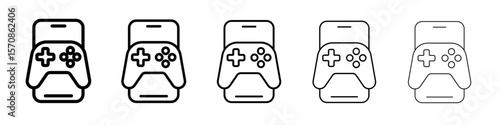 mobile phone game icon outline simple illustration isolated