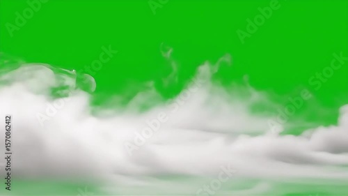 White Smoke Puffs on Green Screen VFX Element for Motion Graphics and Video Editing