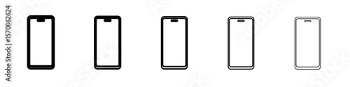 Mobile phone or smartphone icon outline simple illustration isolated