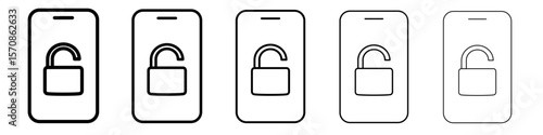 Mobile Unlock icon outline simple illustration isolated