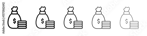 Money Bag icon outline simple illustration isolated