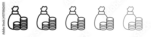 Money Bag icon outline simple illustration isolated