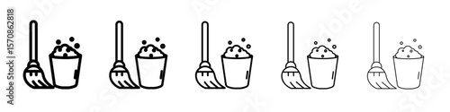 Mopping floors icon outline simple illustration isolated