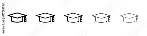 Mortarboard icon outline simple illustration isolated