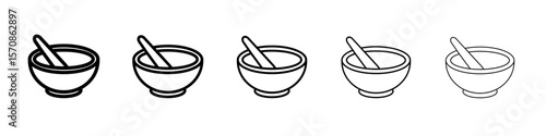 Mortar Pestle icon outline simple illustration isolated