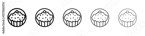 Muffin Icon outline simple illustration isolated