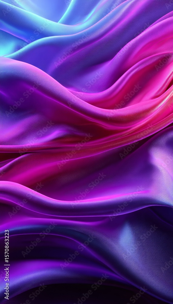Obraz premium Dynamic Abstract Silk Background, Waves of Color Gradient Fabric, Vibrant and Fluid Textured Design