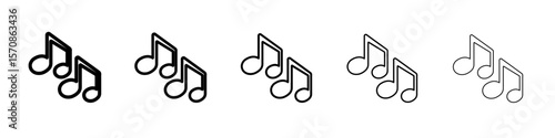 Music icon outline simple illustration isolated