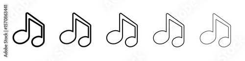 music note icon outline simple illustration isolated