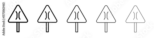 Narrow bridge ahead icon outline simple illustration isolated