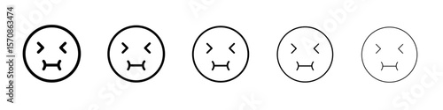 Nauseated emoji icon outline simple illustration isolated